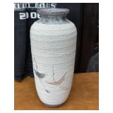 Shino Original Japanese Pottery Vase with Birds