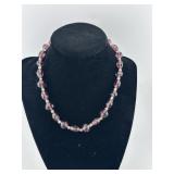 Vintage Carved Purple Beads Necklace