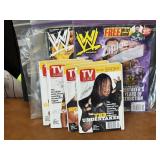 Vintage TV Guide and WWE Magazines