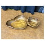Vintage MCM Devided Wood Serving Dish