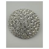 Vintage Round Domed Rhinestone Brooch