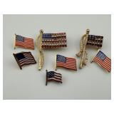 Vintage American Flag Brooches and Pins