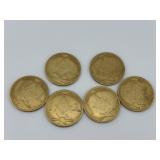 (6) Vintage Masonic Lodge Tokens