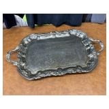 Vintage Silver Plated Footed Tray