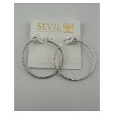 New Sevil Sterling Silver Hoop Earrings
