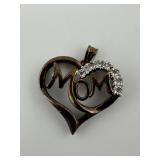 Vintage Sterling Silver Mom Heart Pendant