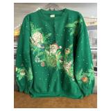 Vintage Cat Christmas Sweatshirt Size L