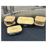 (7) New Cuisinart Glass and Wood Storage