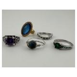 Selection of Fashion Rings, One Is Sterling