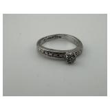 Sterling Silver White Stone Ring Size 6.5