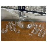 Vintage MCM Glass Punch Bowl Set