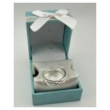 New Silver Tone Ring in Tiffany Color Box
