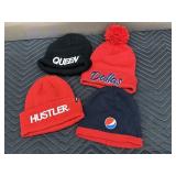 (4) Womens Beanies - Hustler, Queen