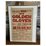 Framed 1949 Golden Gloves Poster