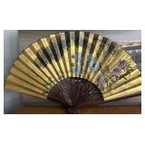 Large Hand Painted Oriental Decorative Fan