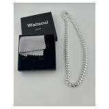 Waitsoul Sterling Silver Italy Chain Necklace