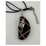 Seahorse Pendant on Cord
