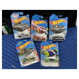 Five Collectibe Hotwheels Cars