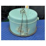 Vintage JL Clark Blue Metal Cake Carrier