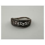 Sterling Silver Blue Stone Heart Ring