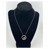Sterling Silver White Stone Heart Pendant