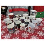 (16) Selection of Christmas Mugs