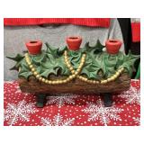 Vintage Signed Atlantic Ceramic Mold Yule Log