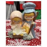 Vintage Ceramic Mary, Joseph, and Jesus Lamp