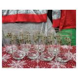 Set of Eight Christmas Glasses