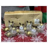 New Holiday Time Deer Ornament Set