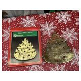 Vintage Brass Christmas Tree Trivet