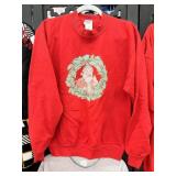 Vintage Jerzees Santa in Wreath Sweatshirt Size L