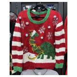 33 Degrees Dinosaur Christmas Sweater Size S
