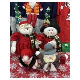 (4) Christmas Snowman Weighted Plush
