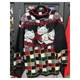 Vintage Holliday Time Cat Christmas Sweater