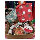 Selection of Christmas Plates, Bowls, Talbe