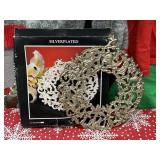 Vintage Silver Plated Hanging Wreath