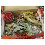 Box of Glitter Ornaments, Figurines and More