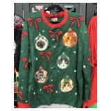 Party Sweater Dec 25th Cat Ornament Ugly