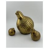 Vintage Brass Quail Figurines