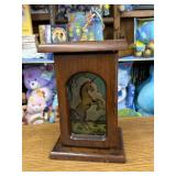 Vintage Glass and Wood Unicorn Candle Holder