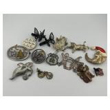 (13) Selection of Vintage Pins, Brooches, .925
