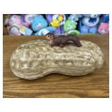 Vintage Ceramic Squirell Canister Sculpture