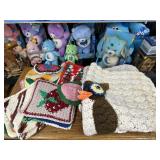 Vintage Crocheted Blanket and Pot Holders