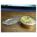 Vintage Hand Painted 22K Gold Leaf Lidded