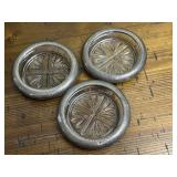 Three Vintage Sterling Rogers Silver Co Coasters