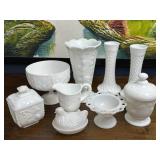 (9) Selection of Vintage Milk Glass
