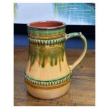 Signed Buri Designs Glazed Pottery Pitcher