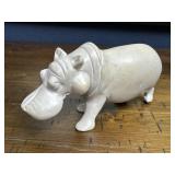 Vintage Solid Carved Stone Hippo
