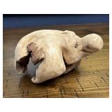Carved Burl Wood Hippo